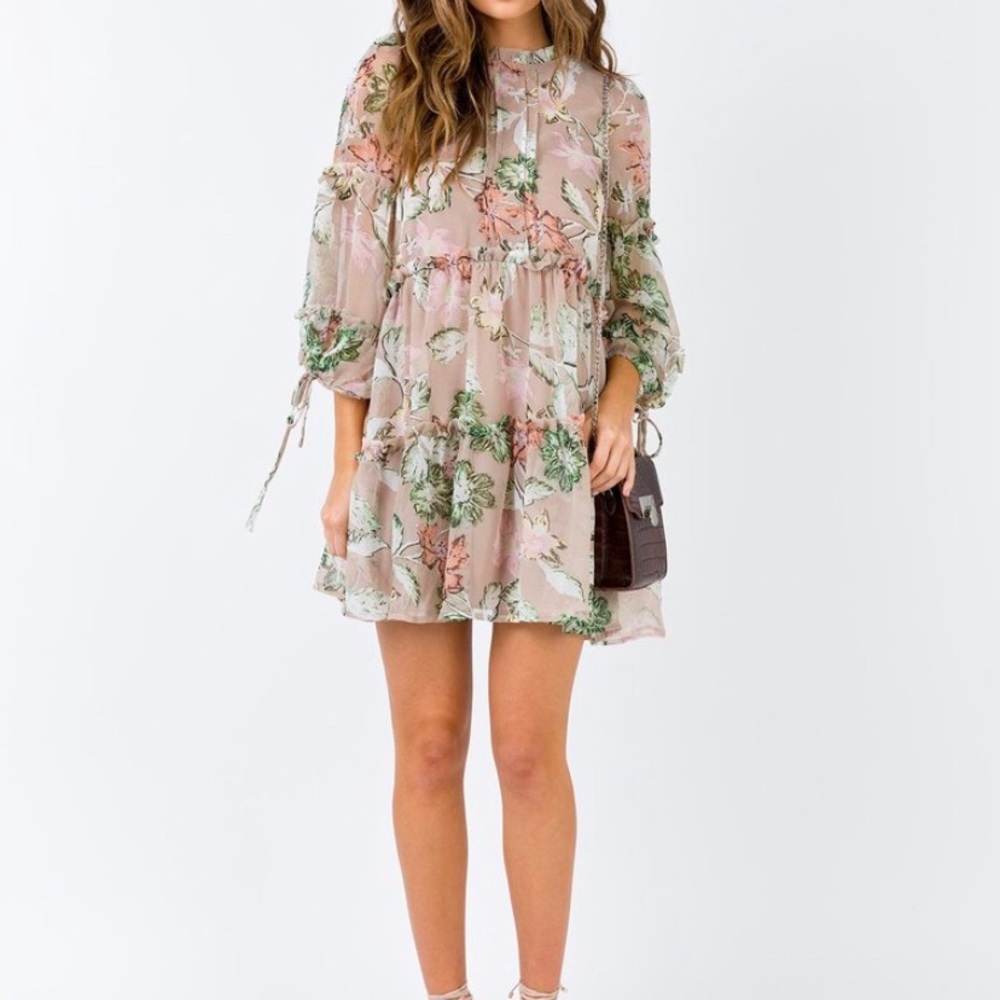 Princess Polly Eden Bloom Mini Dress blush
